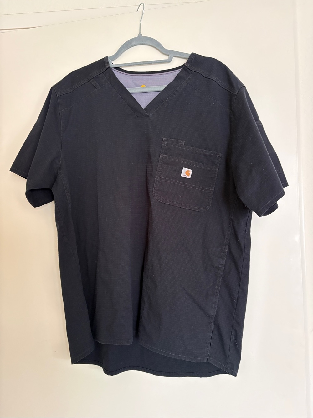 Carhartt Black Short-Sleeve V-Neck Scrub Tee with Chest Pocket